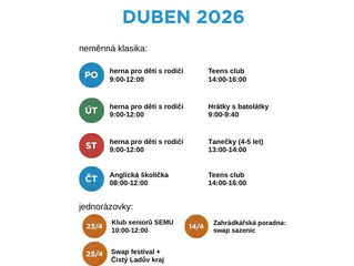 Měsíční program - duben 2026