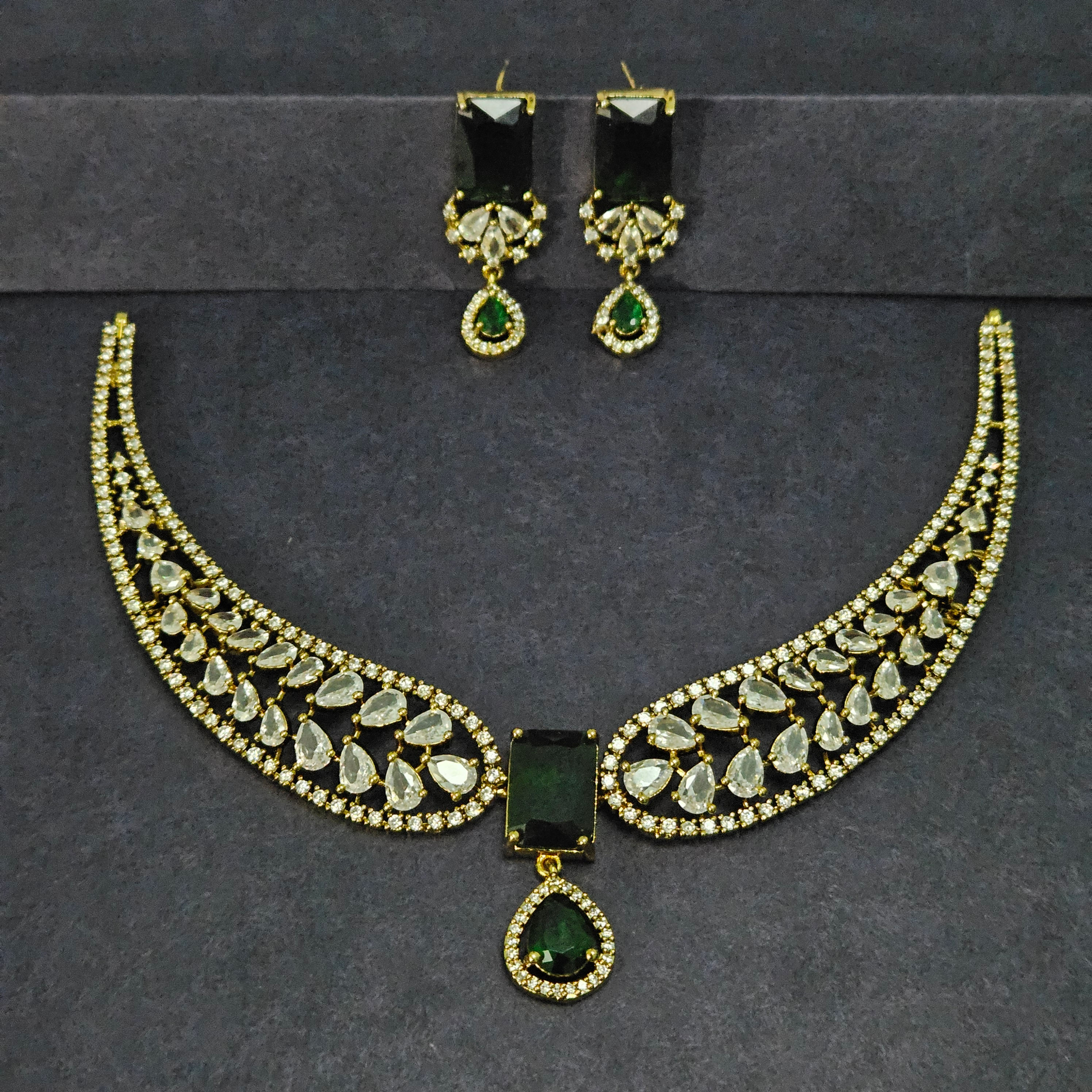 Royal Wing AD Necklace with Earrings