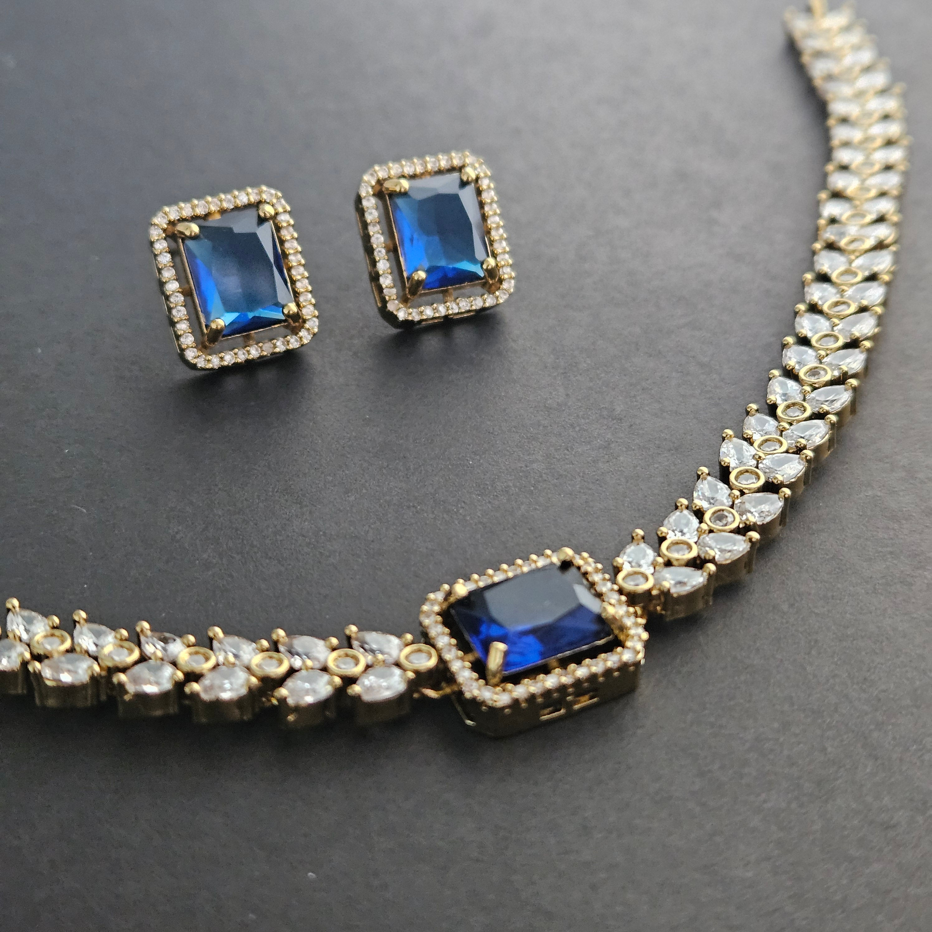 Midnight Charm AD Necklace with Earrings