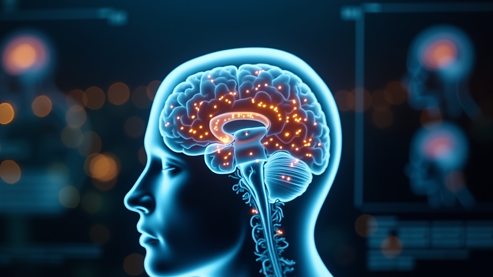 Close-up view of a brain scan highlighting areas affected by meditation