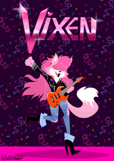 Pink fox character illustration