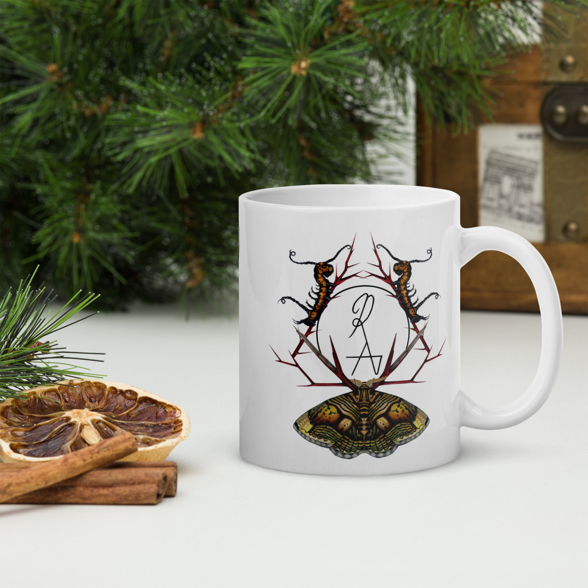 Skull Splitting White glossy mug