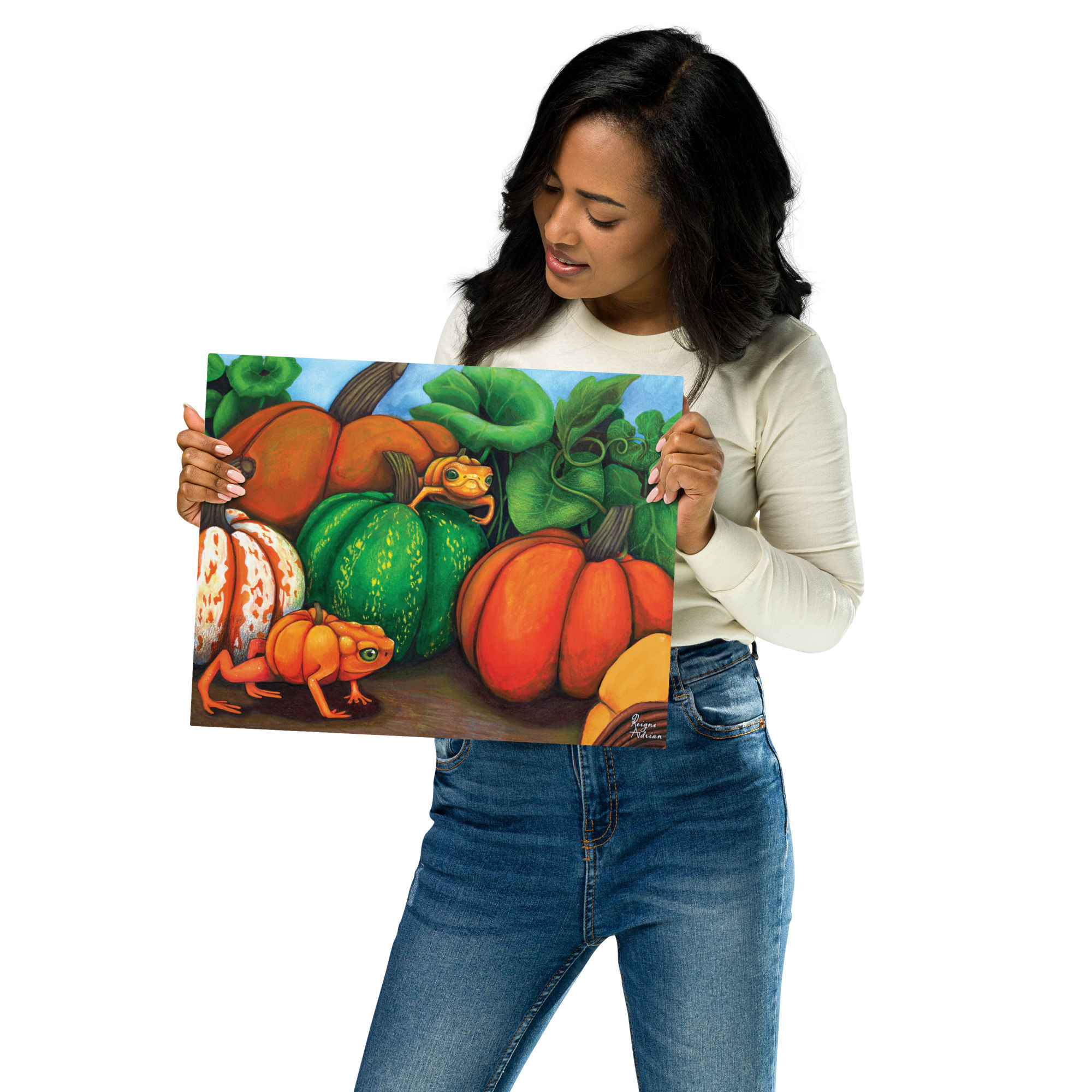 Pumpkin Frog Metal Print 8x10 // 11x14 // 12x12