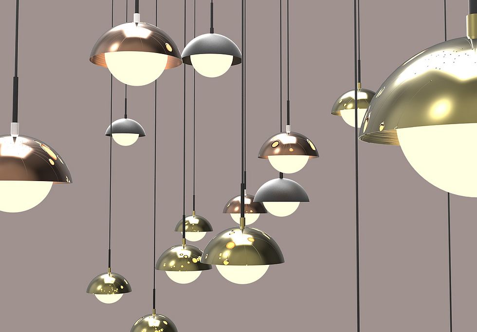 Küçük resim: KUBBE small brass pendant lighting