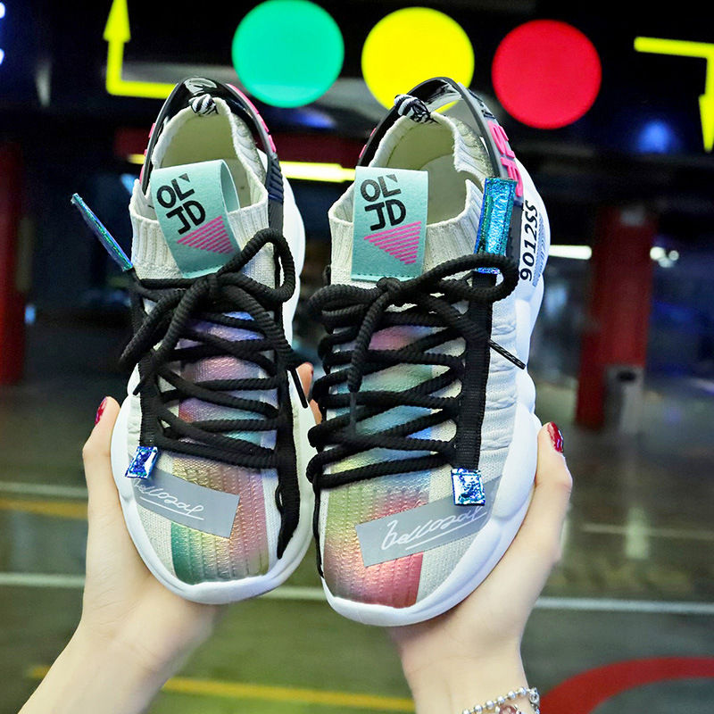Thumbnail: Knitted Sock Sneakers - Dad Casual Shoes for Women