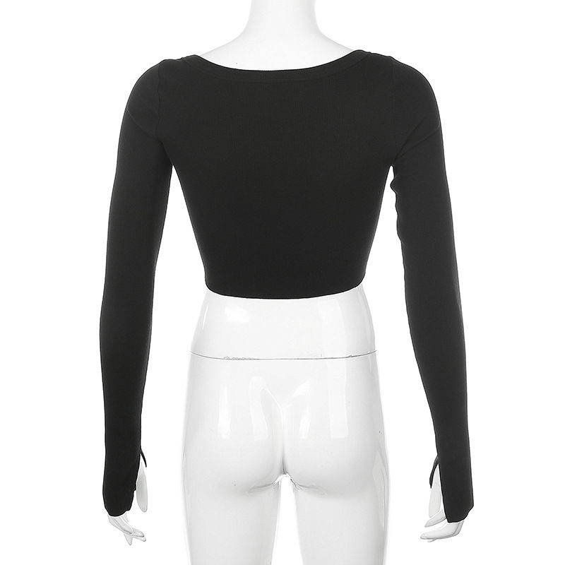 Thumbnail: Knit Cardigan Crop Top Shirt and Blouse