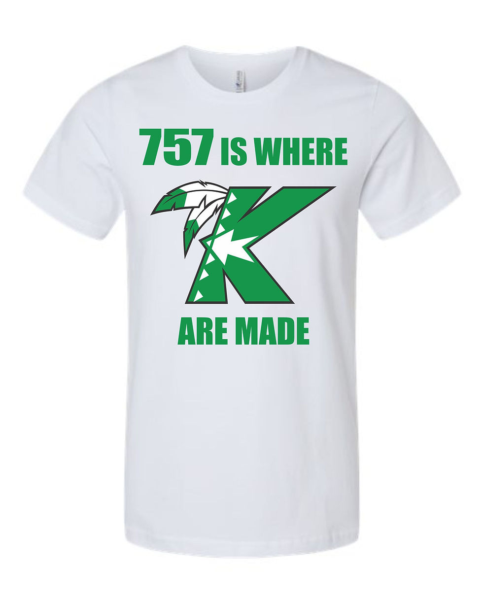 Keoughtan High Bella Canvas Green Varsity Logo