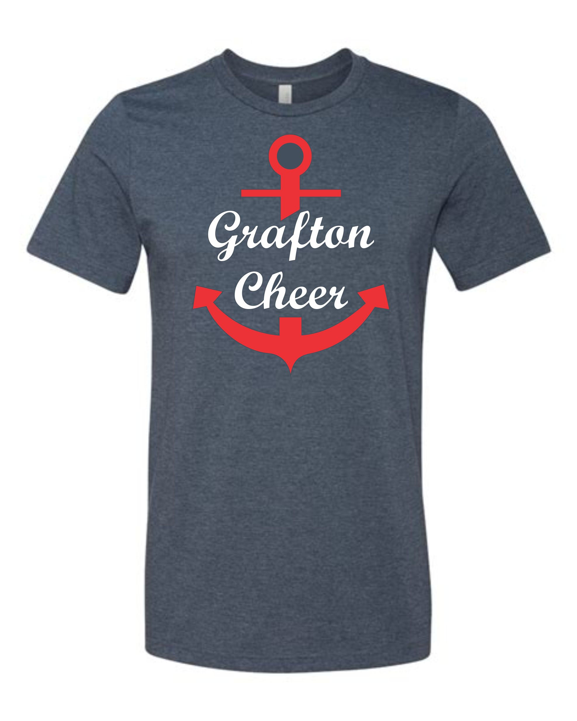 Heather Navy Bella Canvas Grafton Cheer Shirt