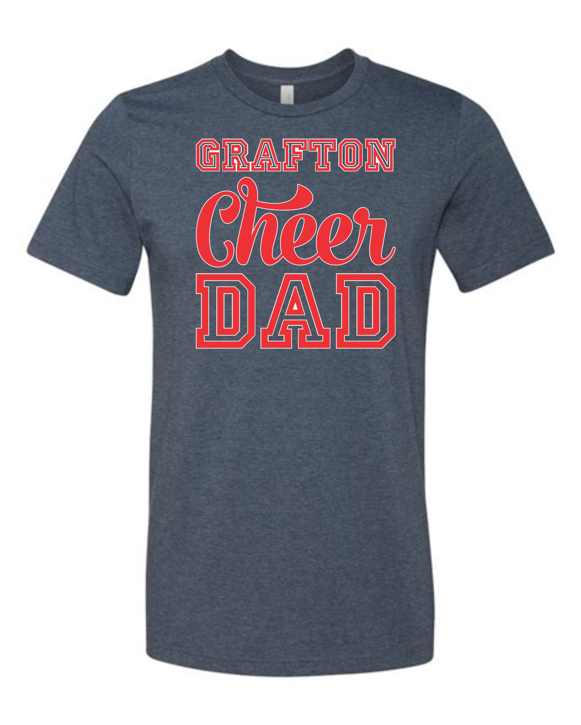 Heather Navy Bella Canvas Cheer Dad Shirt