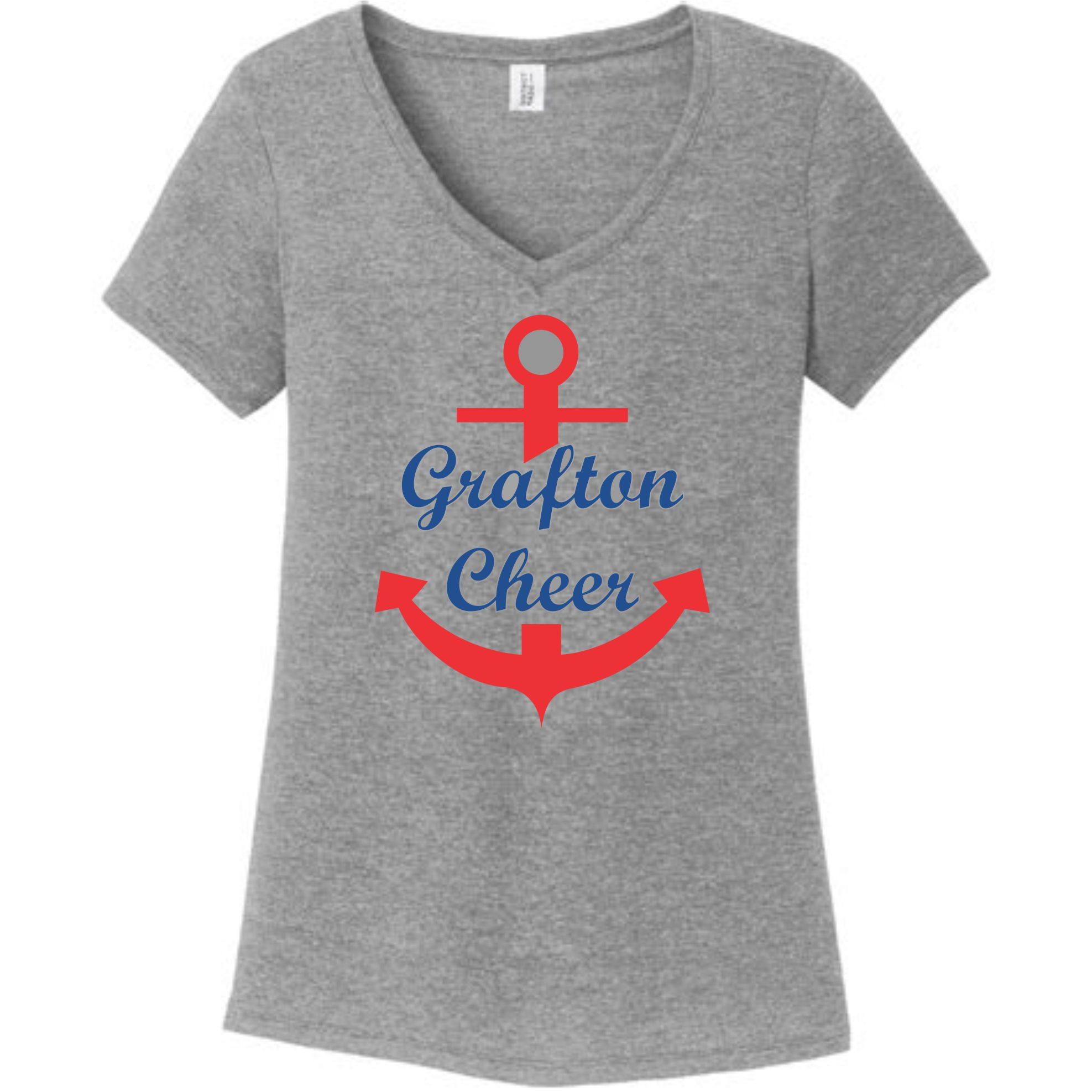 Gray Frost District V Neck Grafton Cheer Shirt