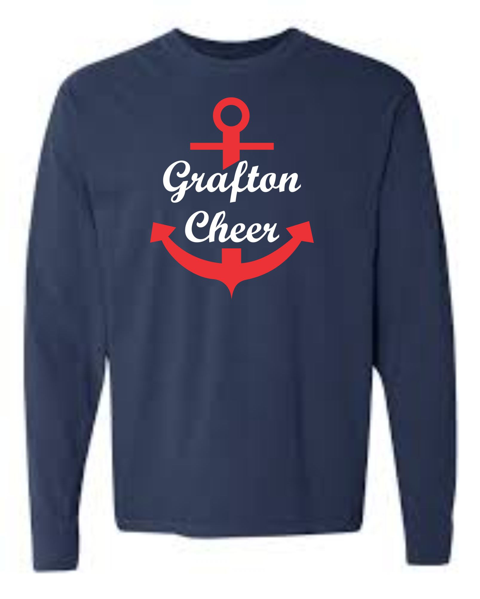 True Navy Comfort Colors Long Sleeve Grafton Cheer Shirt