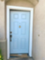 Freshly painted front door and exterior trim in Wildomar, CA by VB Painting Services, professional house painters based in Temecula