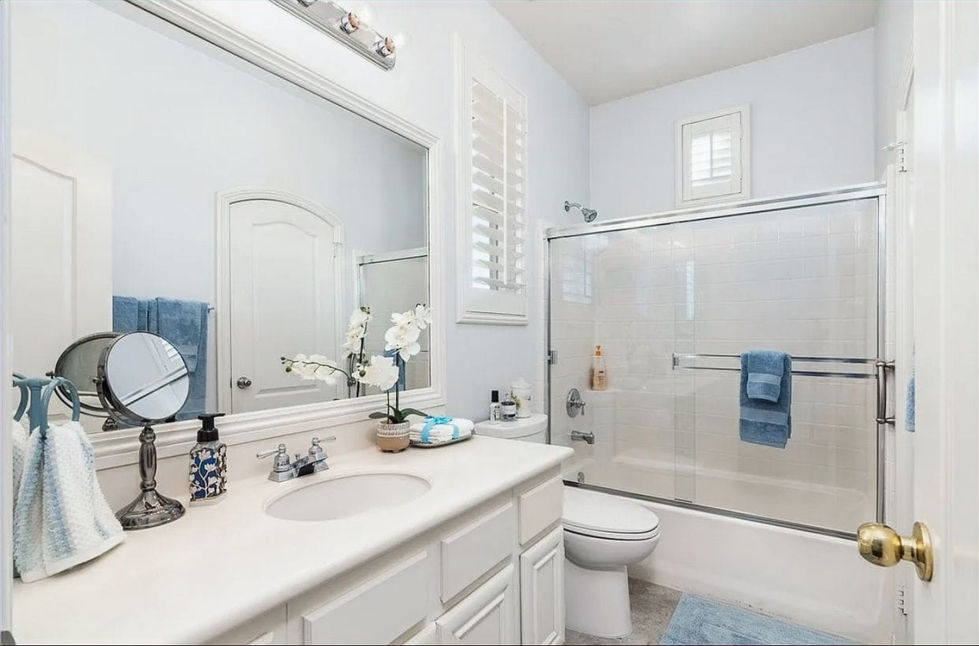 Freshly painted bathroom in Temecula by VB Painting Services, showcasing a clean and modern look with high-quality finishes.