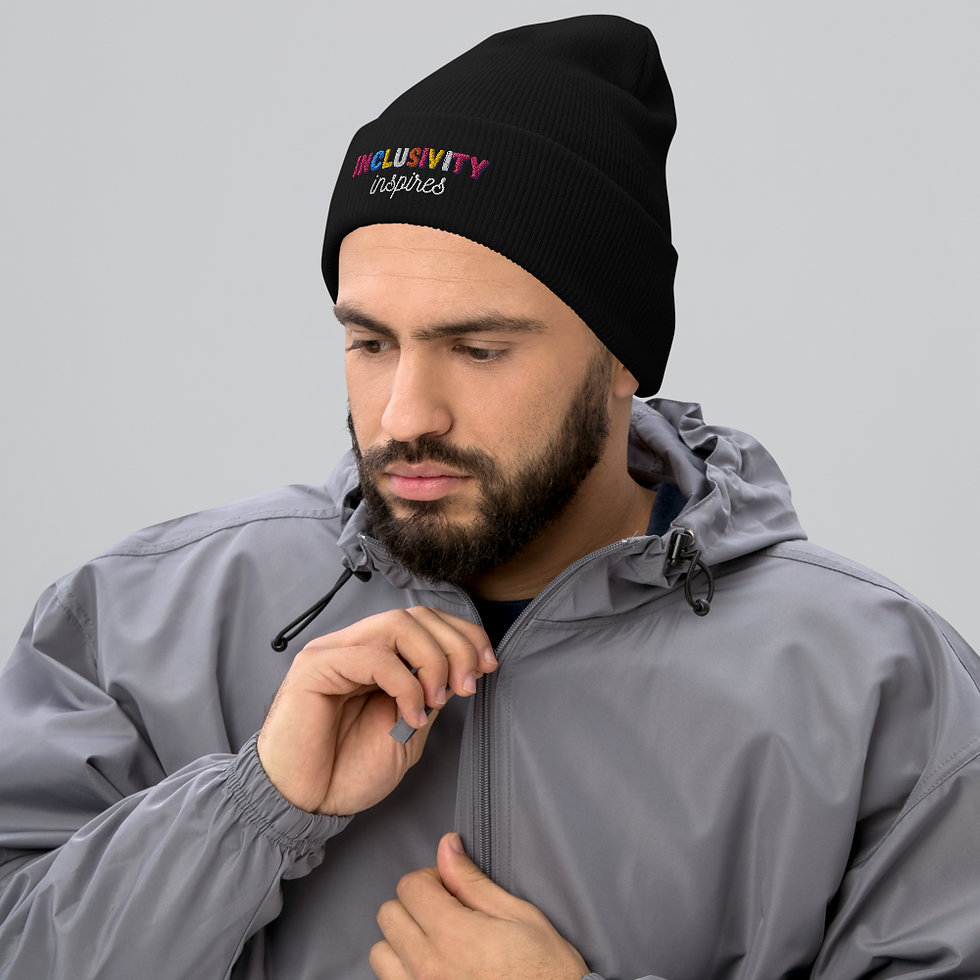 Thumbnail: Cuffed Beanie || Inclusivity Inspires || Brand Slogan || One Size Fit