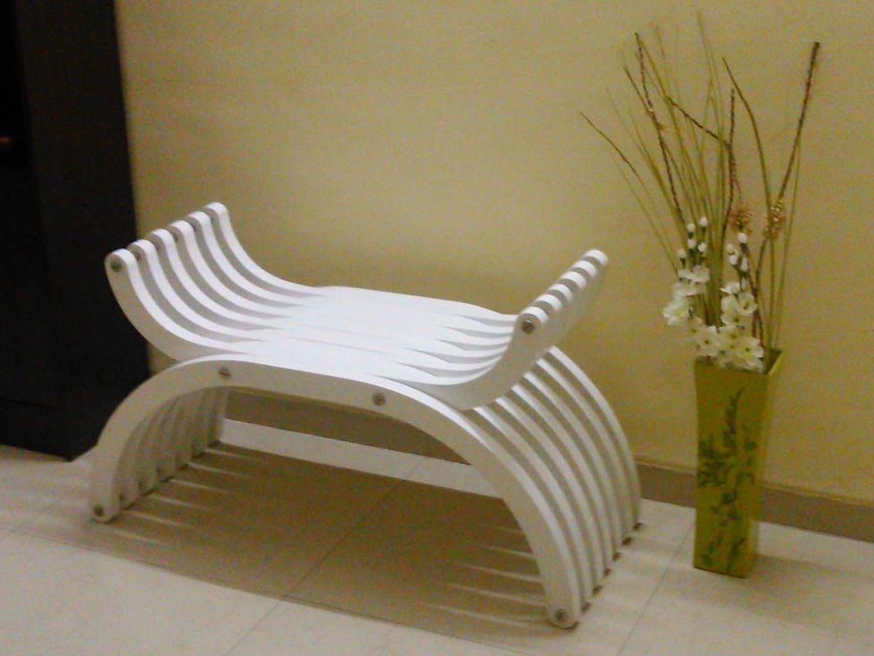 Clasp seat designed by Hari Kara in beech wood is a statement piece