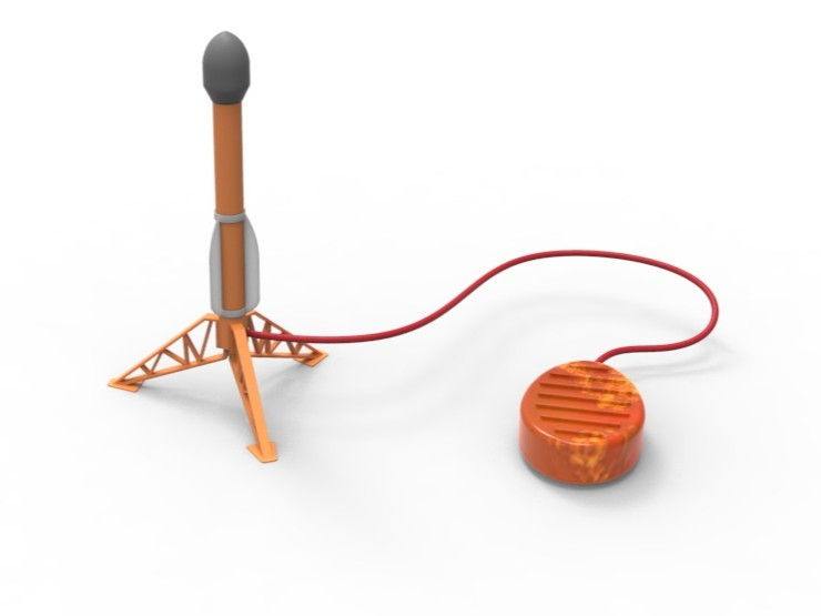 Air powered rocket toy design by Hari Kara for Aequs Ltd.