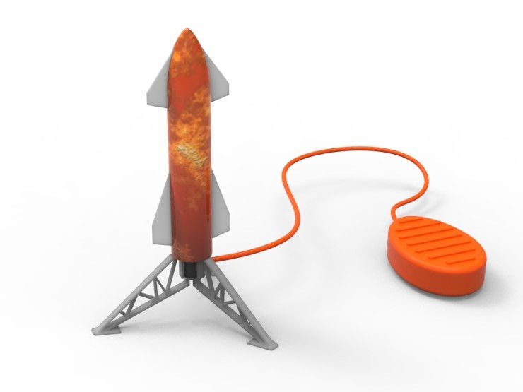 Air powered rocket toy design by Hari Kara for Aequs Ltd.