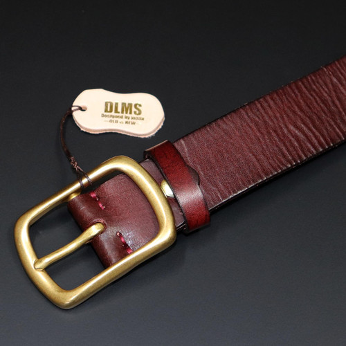 DLMS】『genuine leather』38mm幅 真鍮バックル オイルド レザー