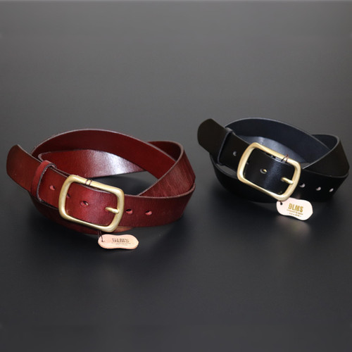 DLMS】『genuine leather』38mm幅 真鍮バックル オイルド レザー