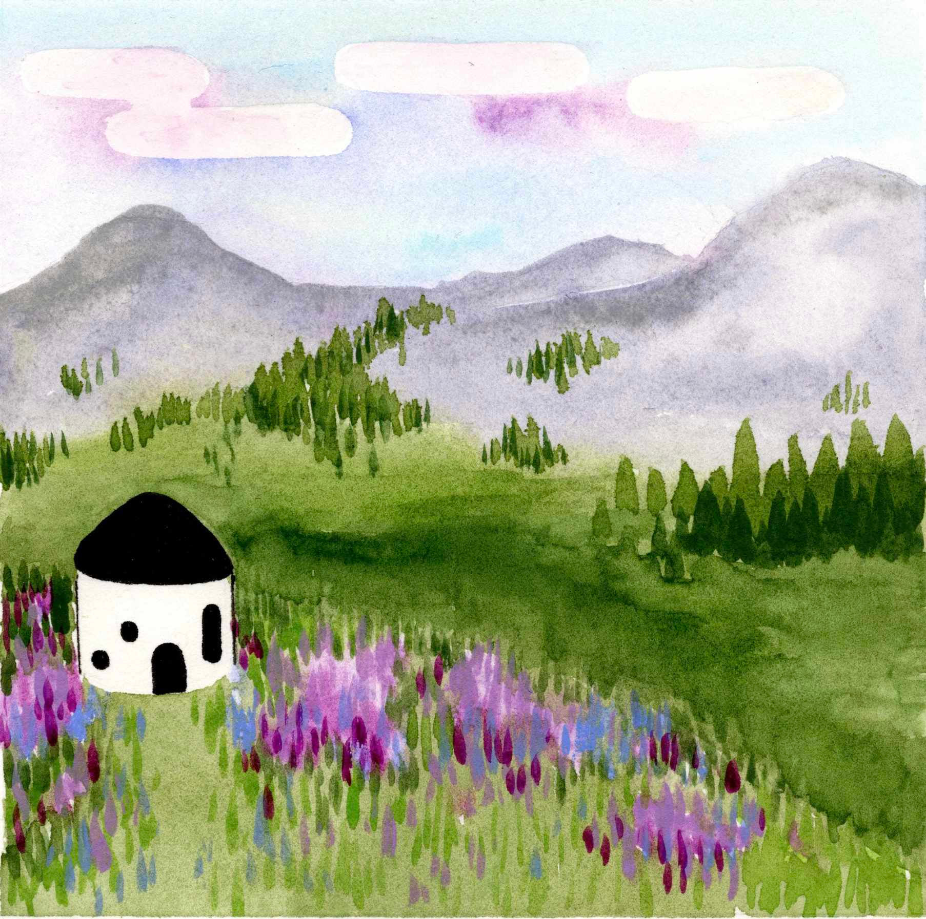 "Pocket of Spring" - Original Watercolor