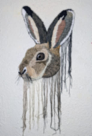 "Hispid Hare-Loom" Fiber Piece