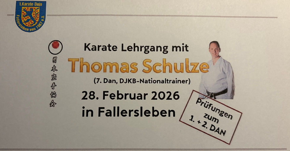 Karate Lehrgang mit Thomas Schulze (7.Dan, DJKB- Nationaltrainer)