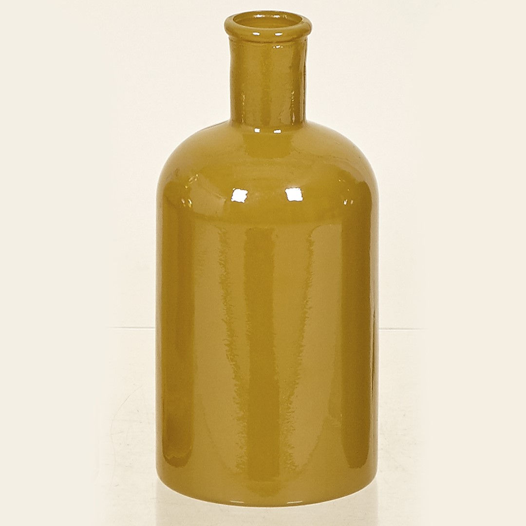 BOTELLA CRISTAL 7X14CM OCRE