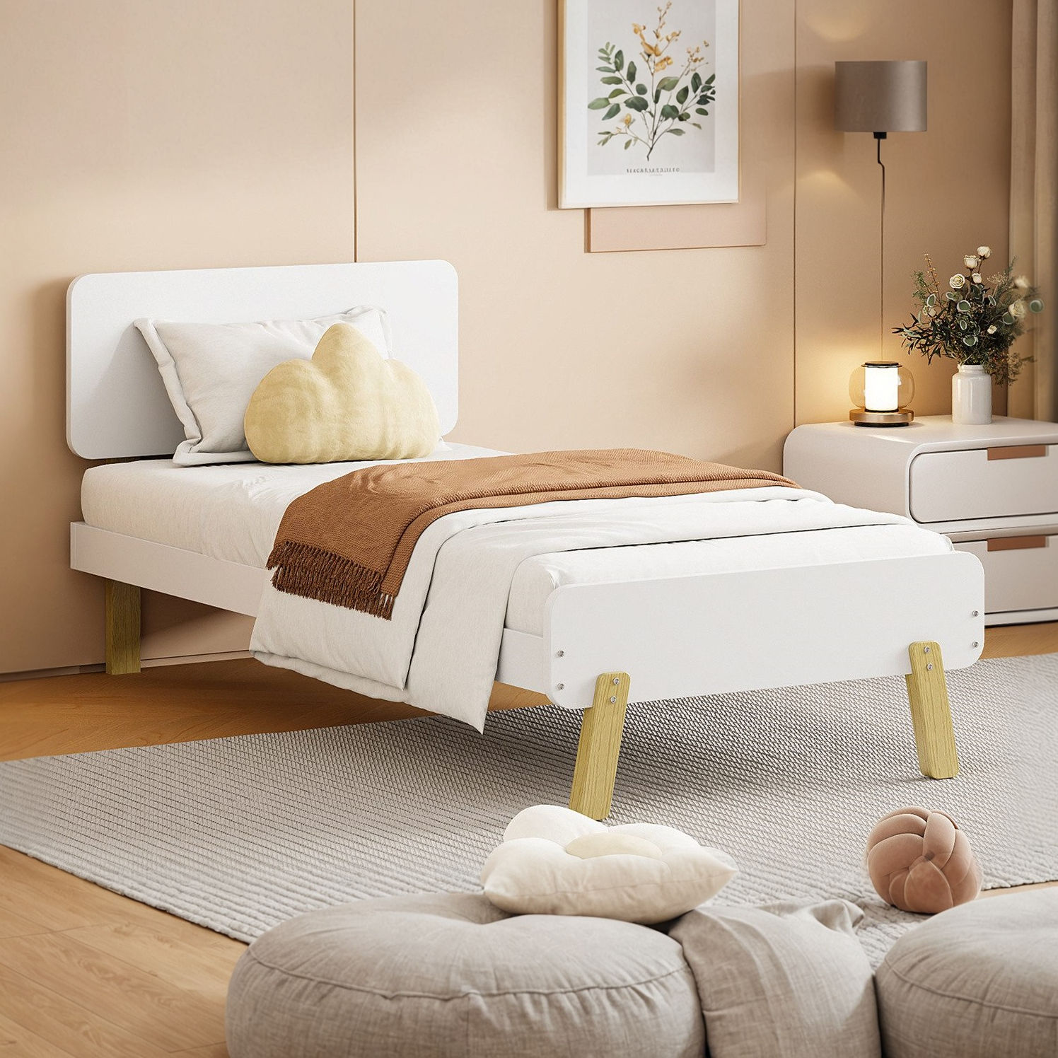 Atlantic Single Bed - White