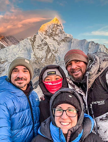 Everest One trekking team on the summit of Kala Patthar on the Everest Base Camp trek