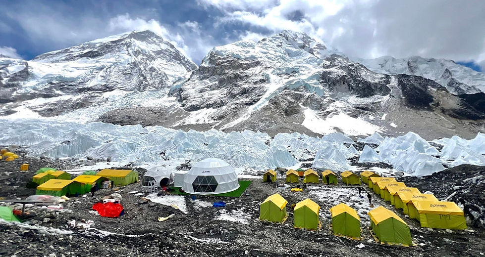 Everest One trekkers spending time in Everest Base Camp