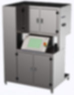 Custom gas cabinet with top and bottom cabinets, and the control unit in the center.