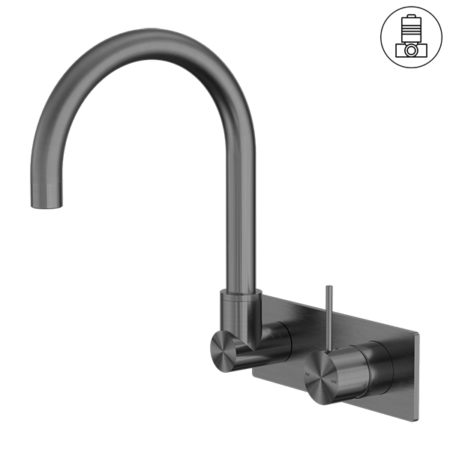 Thumbnail: MECCA WALL BASIN/BATH MIXER SWIVEL SPOUT HANDLE UP