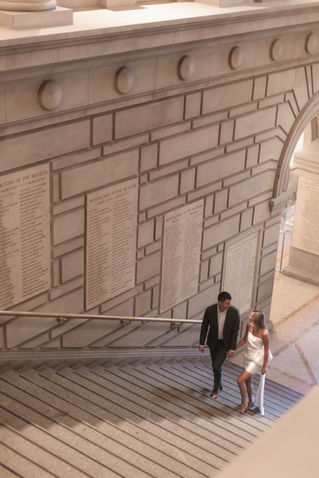 Editorial engagement session Met Museum European paintings gallery NYC photographer