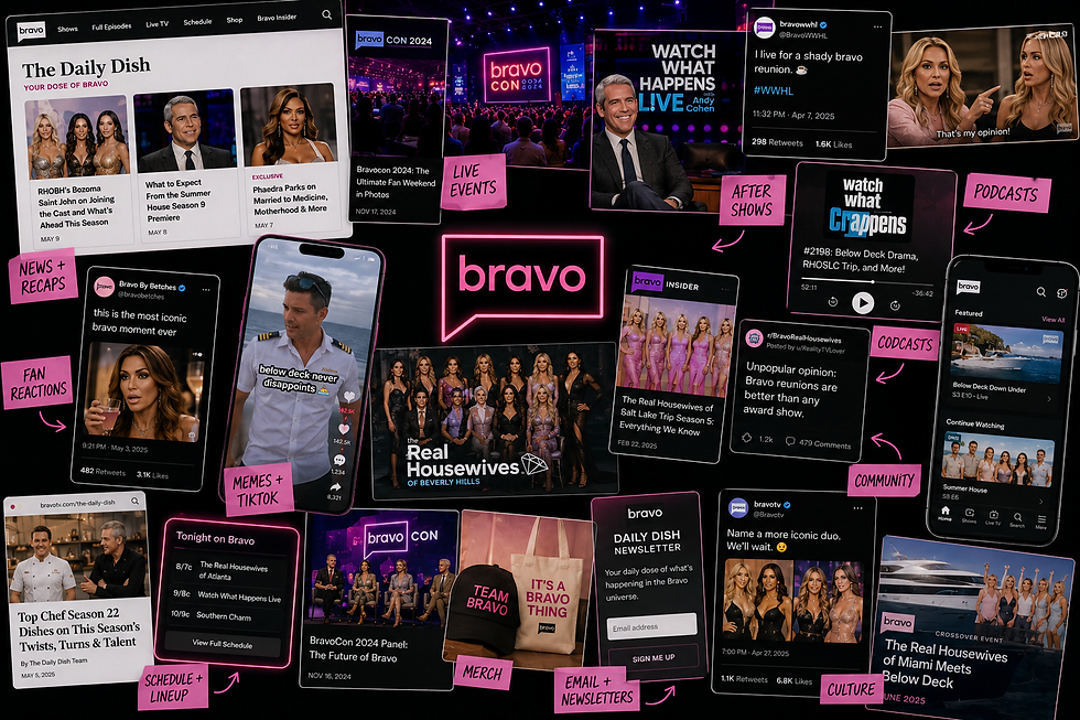 bravo tv real housewives shows collage_morgan early marketing