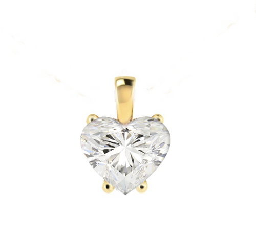 Pendentif Diamant Solitaire 0,75 Carat Or Jaune 18k - Couleur F, Extra Blanc, Neuf GHAUM