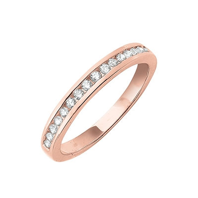 Thumbnail: Sucy, bague alliance diamant serti rail or 18 carats