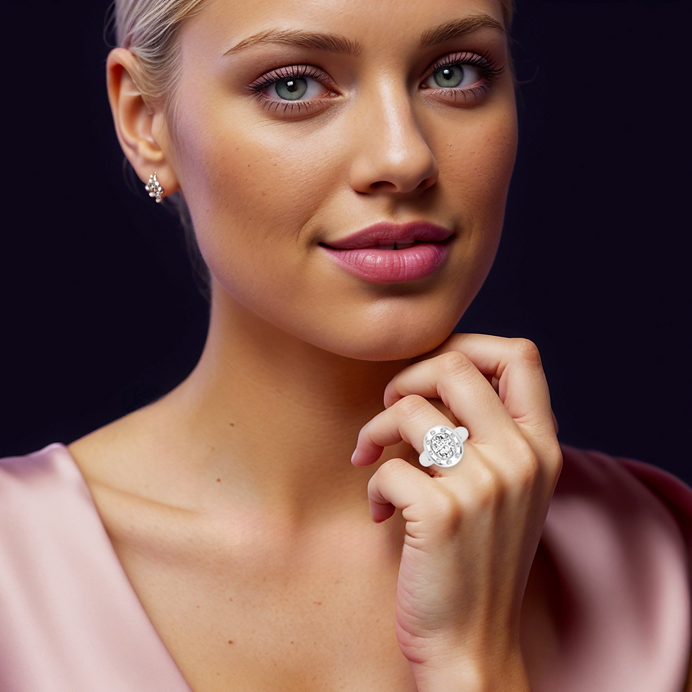 Thumbnail: Bague diamant solitaire oval or 18 carats, CLEA