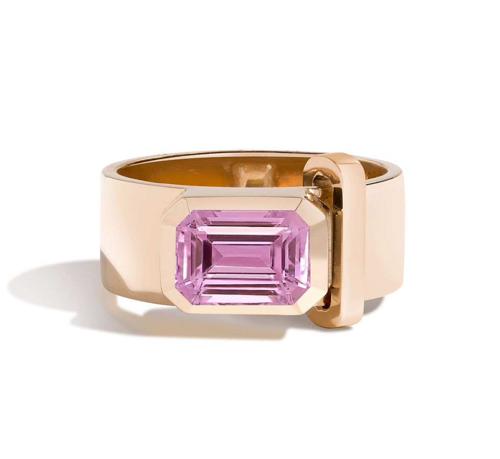 Miniature : Bague diamant solitaire rose or 18 carats, Love Lock R