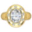 Miniature : Bague diamant solitaire oval or 18 carats, CLEA