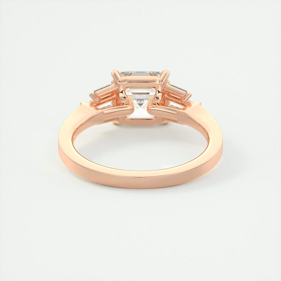 Thumbnail: Bague de fiançailles diamant solitaire coupe Asscher or 18 carats, H-Love