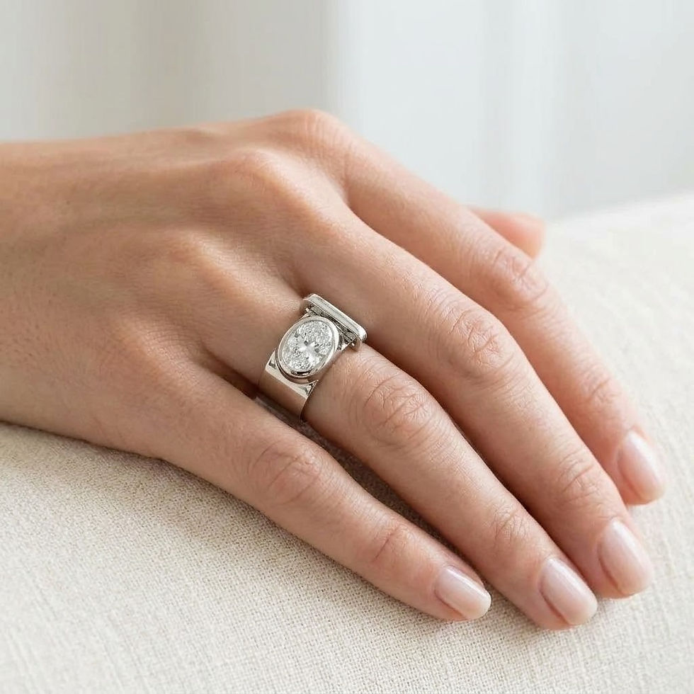 Miniature : Bague de Fiançailles Diamant Ovale 1 ct – Love Lock Personnalisable Paris