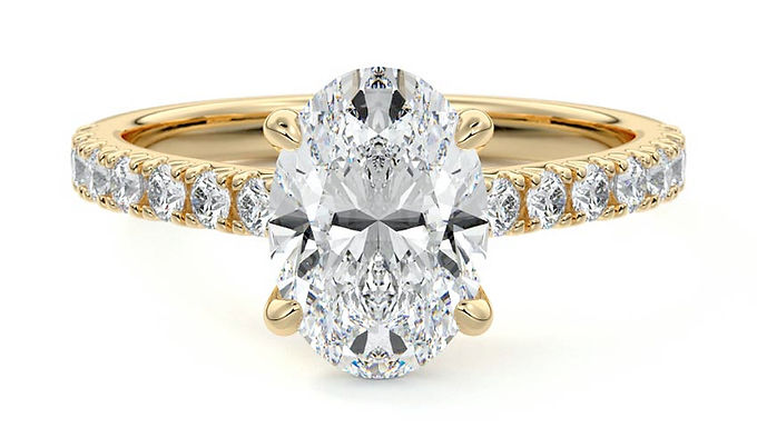 Bague Diamant Solitaire Oval Éthique Or 18 carats, Ange