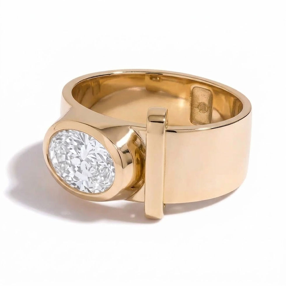 Thumbnail: Bague de Fiançailles Diamant Ovale 1 ct – Love Lock Personnalisable Paris