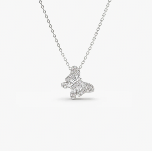 Pendentif Papillon En Argent 925 Avec Faux Diamants - Collection Hoops - Neuf Avec étiquettes