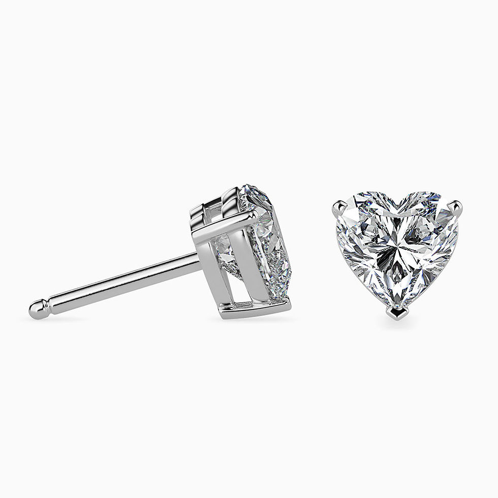 Miniature : Boucles d'Oreilles Diamants Solitaires "Coeurs" Or 18 carats, Amour Éternel