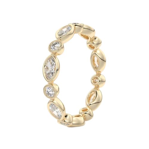 Thumbnail: Bague Élise Éternelle, alliance diamants or jaune 18 carats