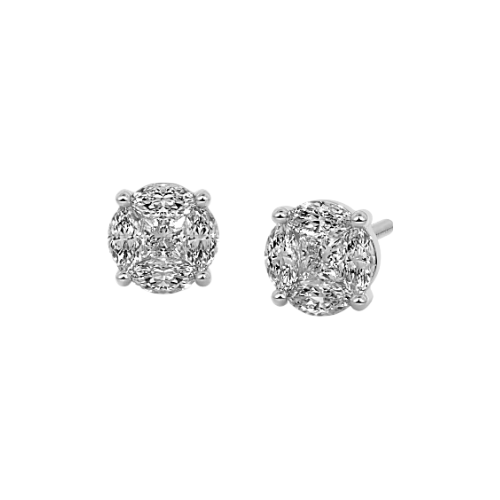 Miniature : Boucles d'oreilles Diamants Solitaire Or 18K 1,10 carat - Invisy
