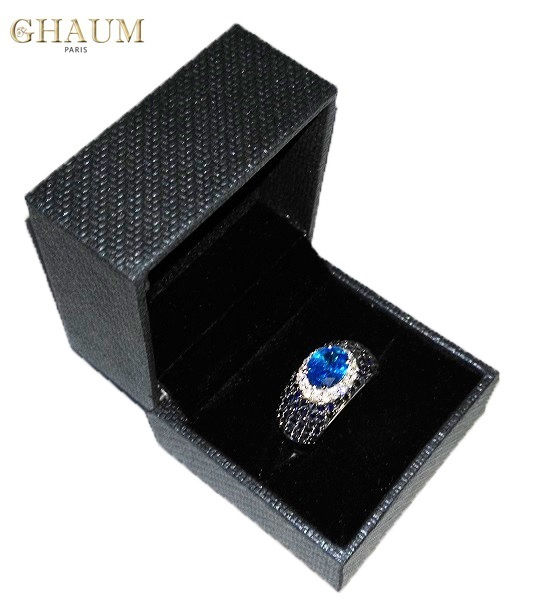 Thumbnail: Admé FbyG, Bague Diamants Saphirs Topaze pour Femme Or Blanc 18 Carats