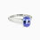 Miniature : Bague solitaire Tanzanite ovale sertie 4 griffes, Or blanc 18 carats
