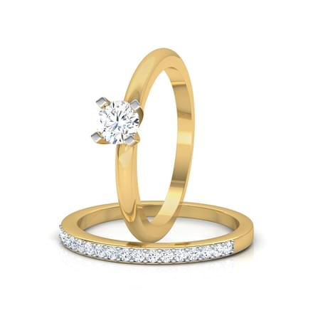 Thumbnail: Duo "Anastasia" Bague Diamant Solitaire pour Femme Or Jaune 18 carats 750°